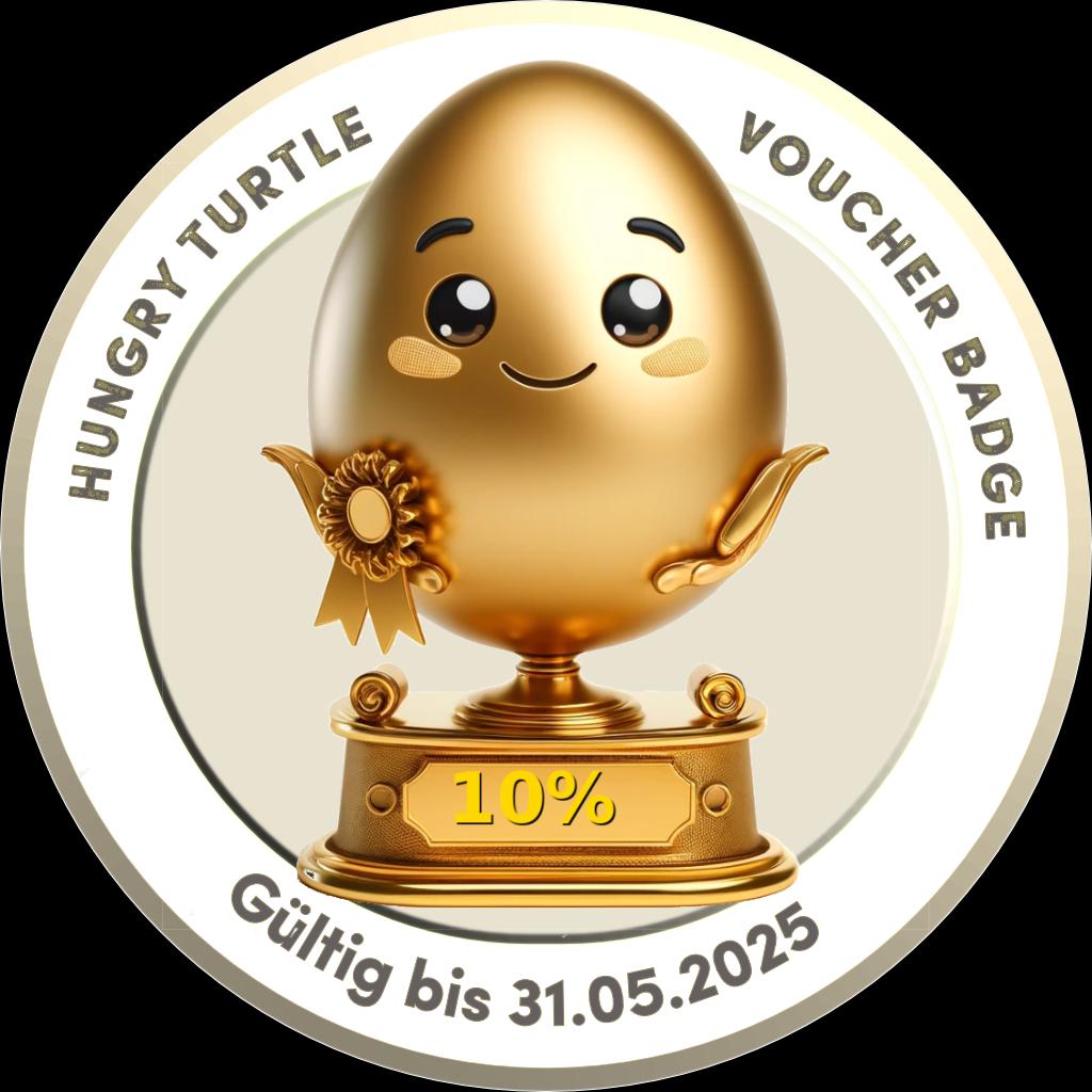 Hungry Turtle Easter Badge 2025