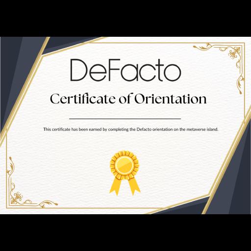 Orientation Certificate