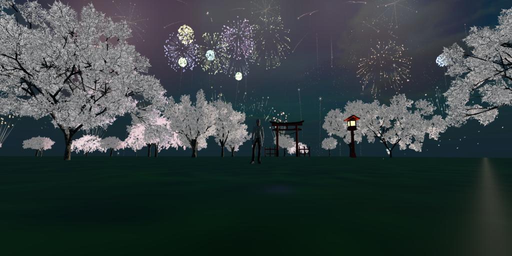 桜と花火（sakura and fireworks)
