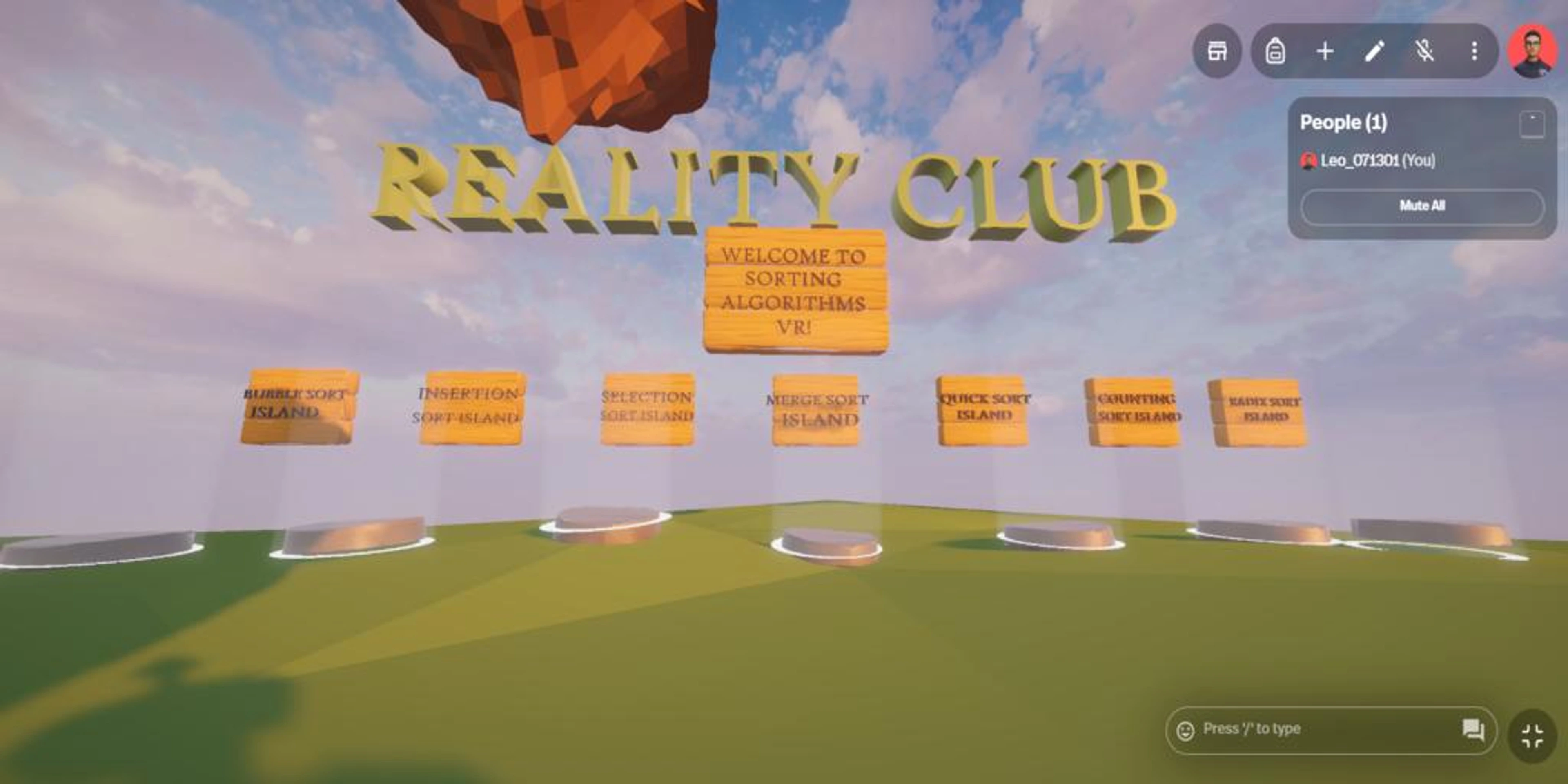 Sorting Algorithms VR