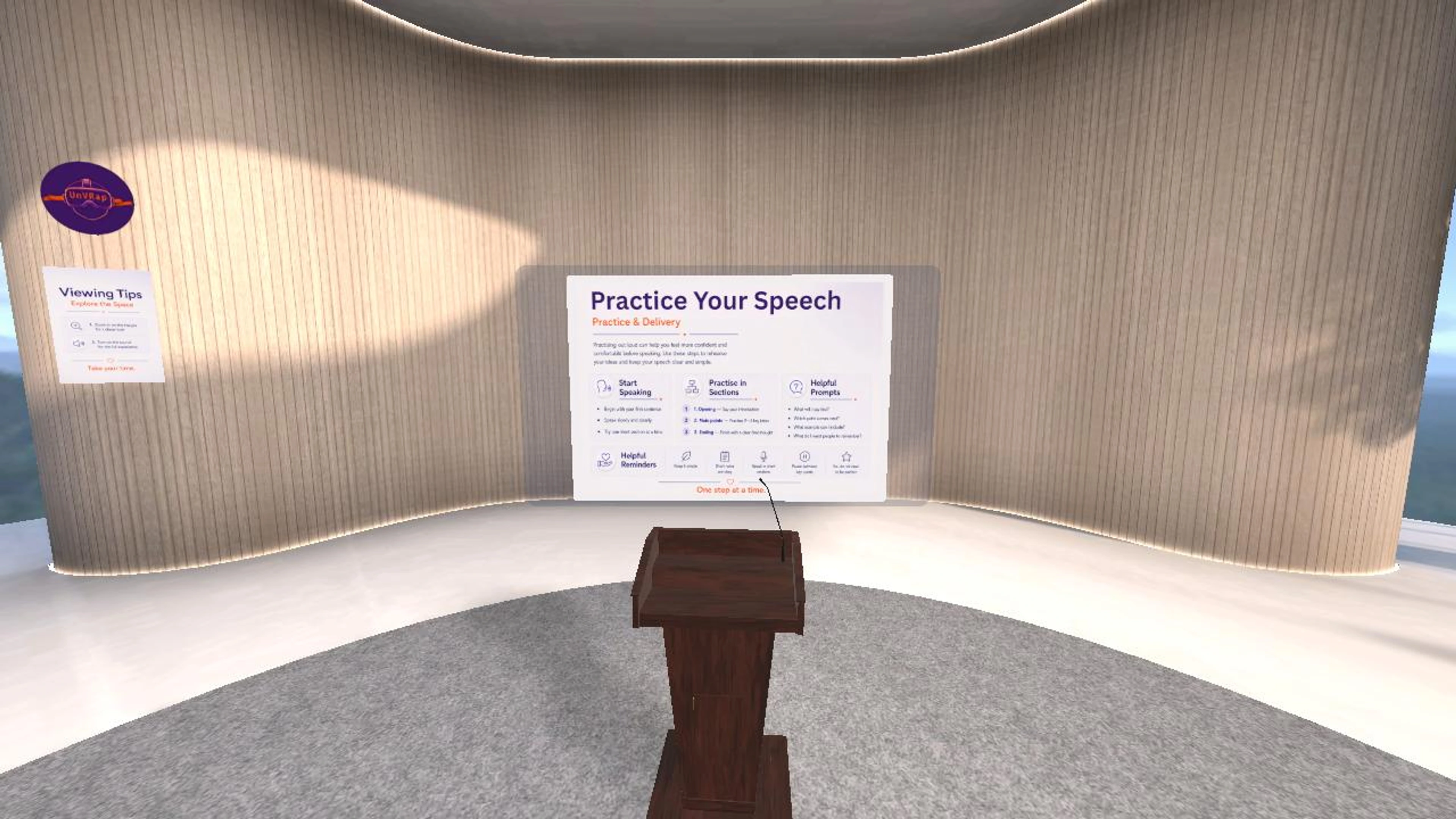 Speech Practice Room: Low-Anxiety Exposure